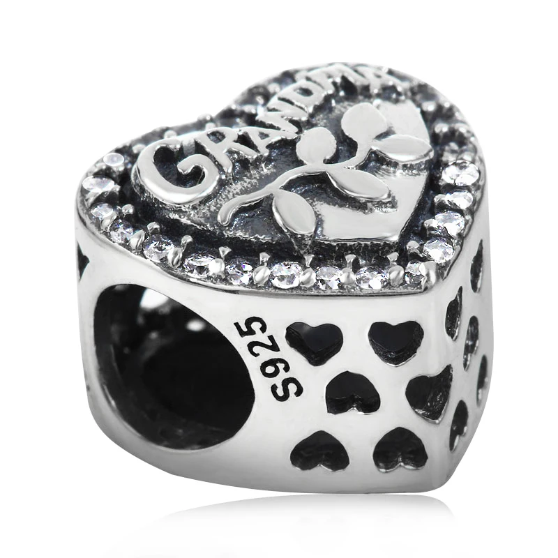 Шарм бусина из серебра 100% пробы в форме сердца для браслета|heart shaped charms|be charmheart charm