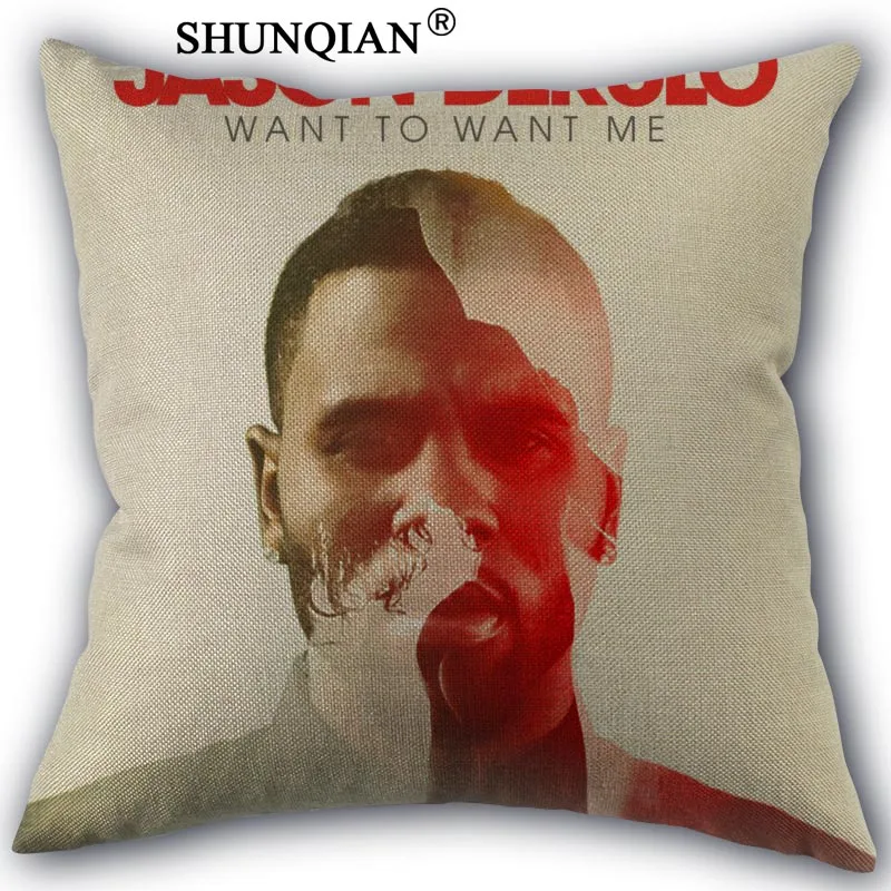 

jason derulo Pillowcase Cotton Linen Square Zippered Pillow Cover Unique Design Customize Your Picture 45x45cm one side