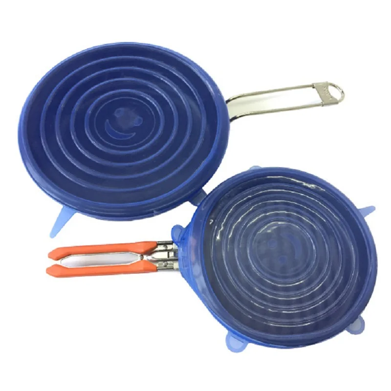6PCS/Set Universal Silicone Lids Stretch Suction Cover Cooking Pot Pan Spill Lid Stopper Home Bowl | Дом и сад