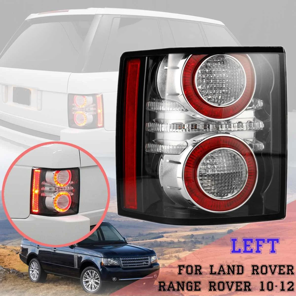 Left Side Clear LR031756 Автомобильный задний светильник для Land Rover Range Rover 2010 2011 2012, дымовая Задняя Тормозная противотуманная фара, Drl аксессуары, задний светильник - Цвет: Left Side Clear