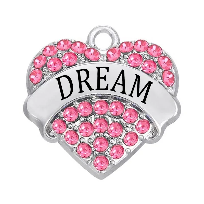 Металлический кулон с родиевым покрытием и кристаллом|crystal charms|rhodium metalcrystal heart charms