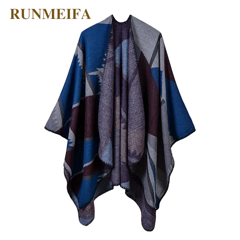 

Женская накидка RUNMEIFA, трикотажная накидка из акрила с двух сторон