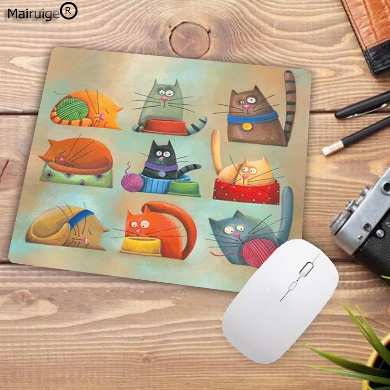 Mairuige Винтаж Прохладный милый кот хвост DIY Дизайн узор игровой коврик Размеры для 18x22 см 20x25 см 25x29 см украсить ваш стол