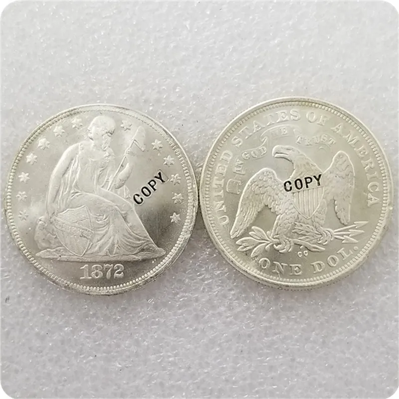 UNC silver USA 1870-1873 &quotSeated Liberty&quot 1 фотогалерея копия искусственных монет | Дом и сад