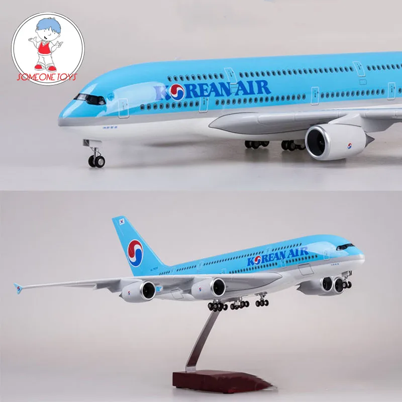 1/150 Корея Воздушный самолет модель Boeing 747 A380 авиалайнер модель самолета литье под давлением коллекции с колесами и базами