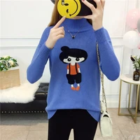 high collar sweaters women printing sweater female autumn and winter womens sweater soft fashion knitted pullover female k4355