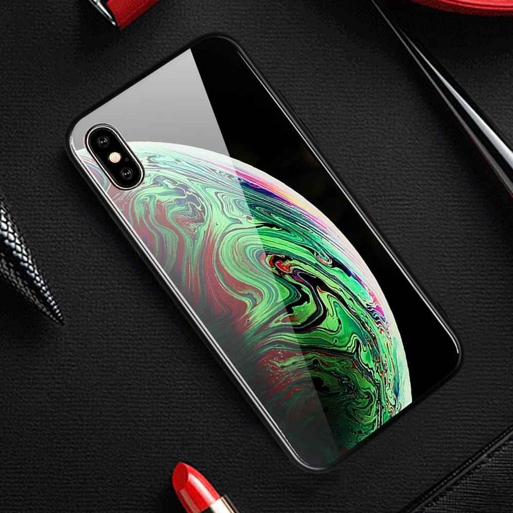 MYSUN стеклянный чехол для iPhone XS Max XR X 6 6S 7 8 Plus Винтажный телефона с полным корпусом