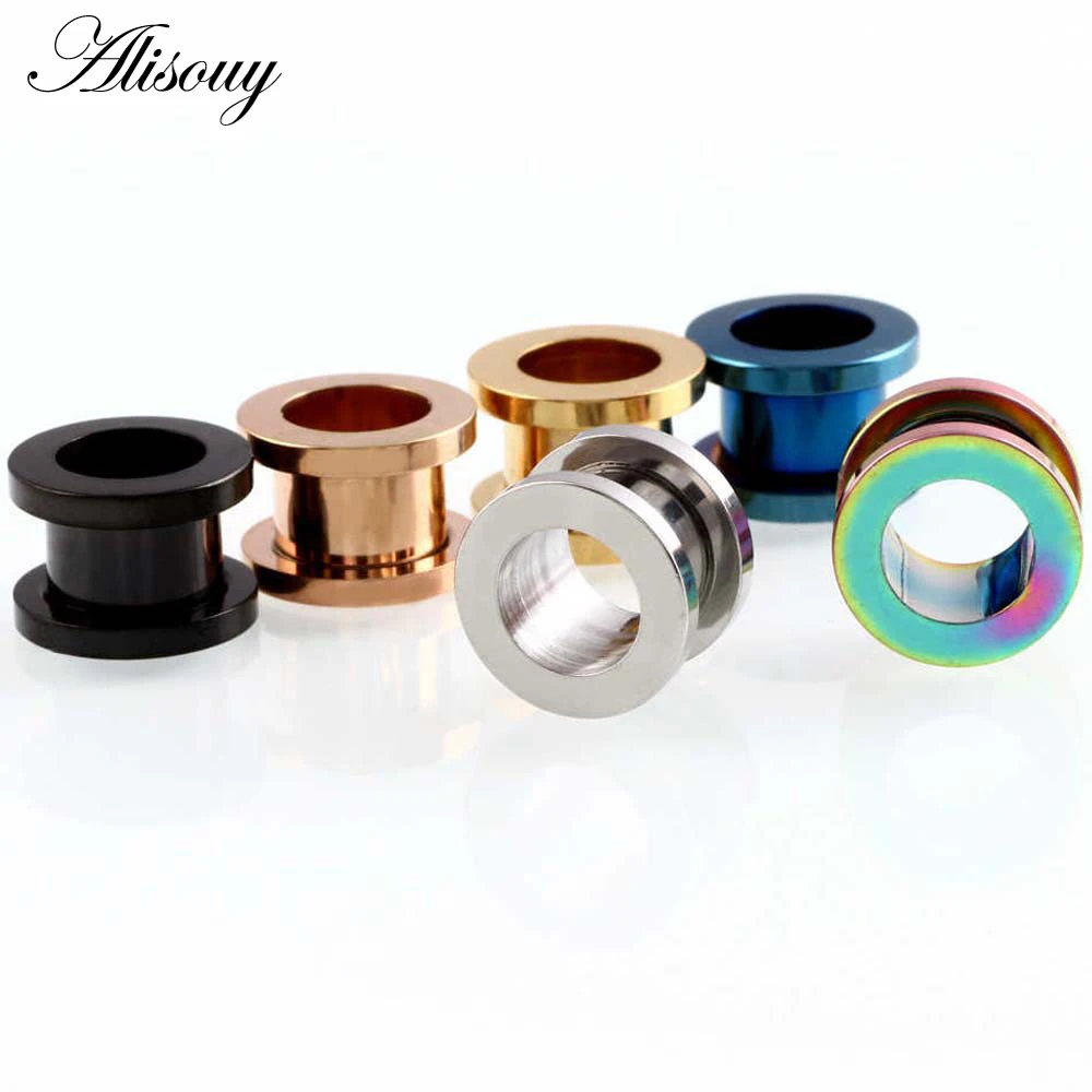 Alisouy 1PC 2-30mm Ear Gauges 316L Stainless Steel Ear Tunnels Plugs Piercing Jewelry Ear Stretchers Expander Plugs and Tunnels