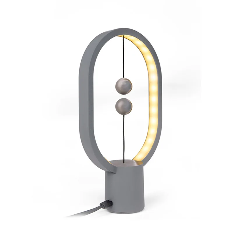 Mini Light Gray Креативный Heng Balance Lamp светодиодный Ночной светильник с питанием от USB Интеллектуальный Магнитный полувоздушный настольный ночник Новинка светильник подарок для дома - Испускаемый цвет: Mini Light Gray