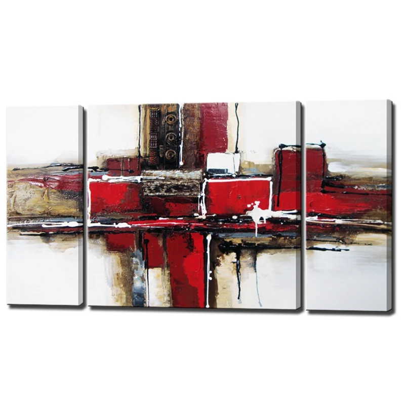 3 Панель живопись маслом на холсте ручной работы абстрактные картины для