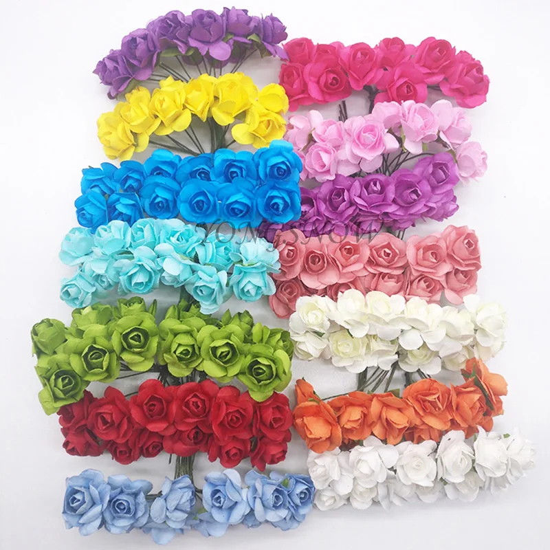 144 шт. разноцветные декоративные цветы сливы 2 см|flower wreath|flower wrapping paperpaper flower cutting |