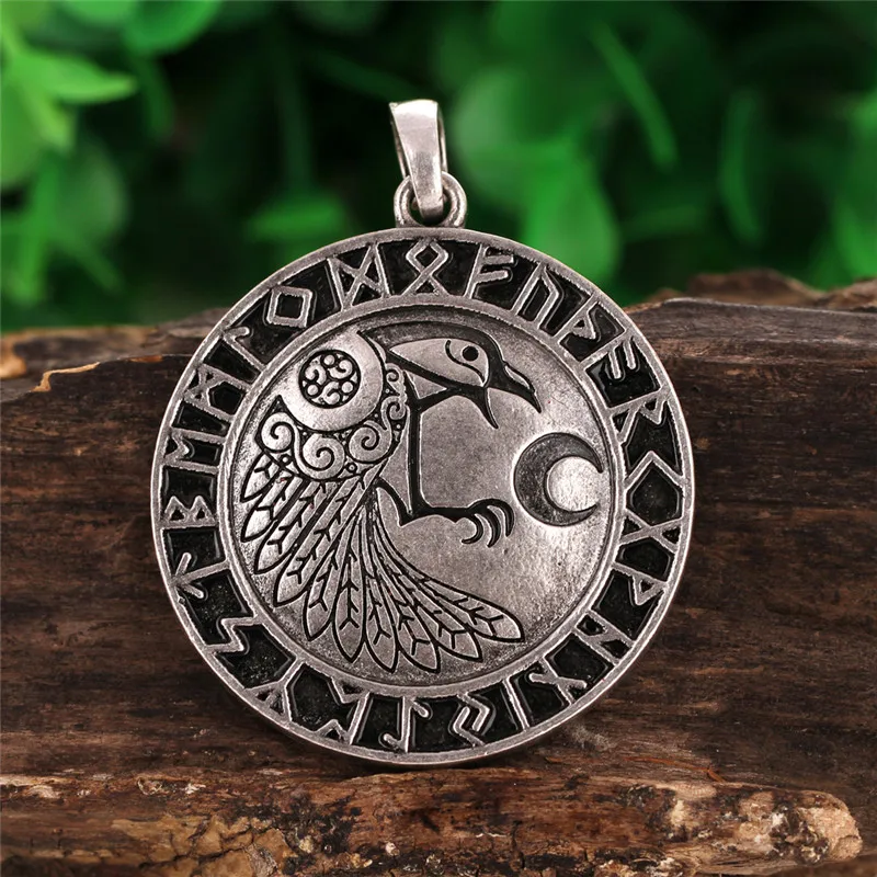 1pc Vikings Ravens Huginn Pendants Crow Symber Ritual Shamanic Viking Drum Runic Circle | Украшения и аксессуары