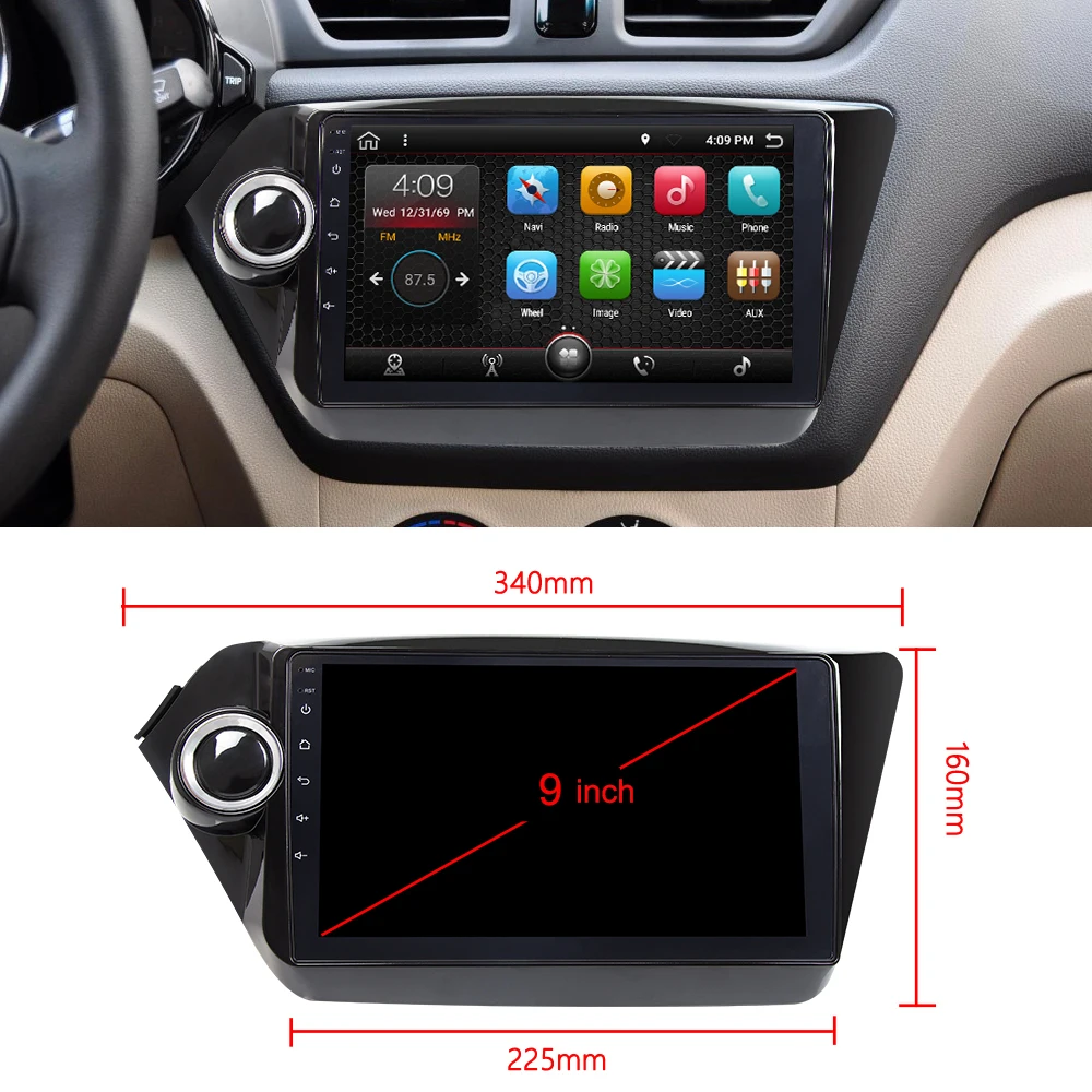 Eunavi android 8 1 автомобильный dvd-плеер gps навигация для Kia k2 RIO 2010 2011 2012 2013 2014 2015 2017