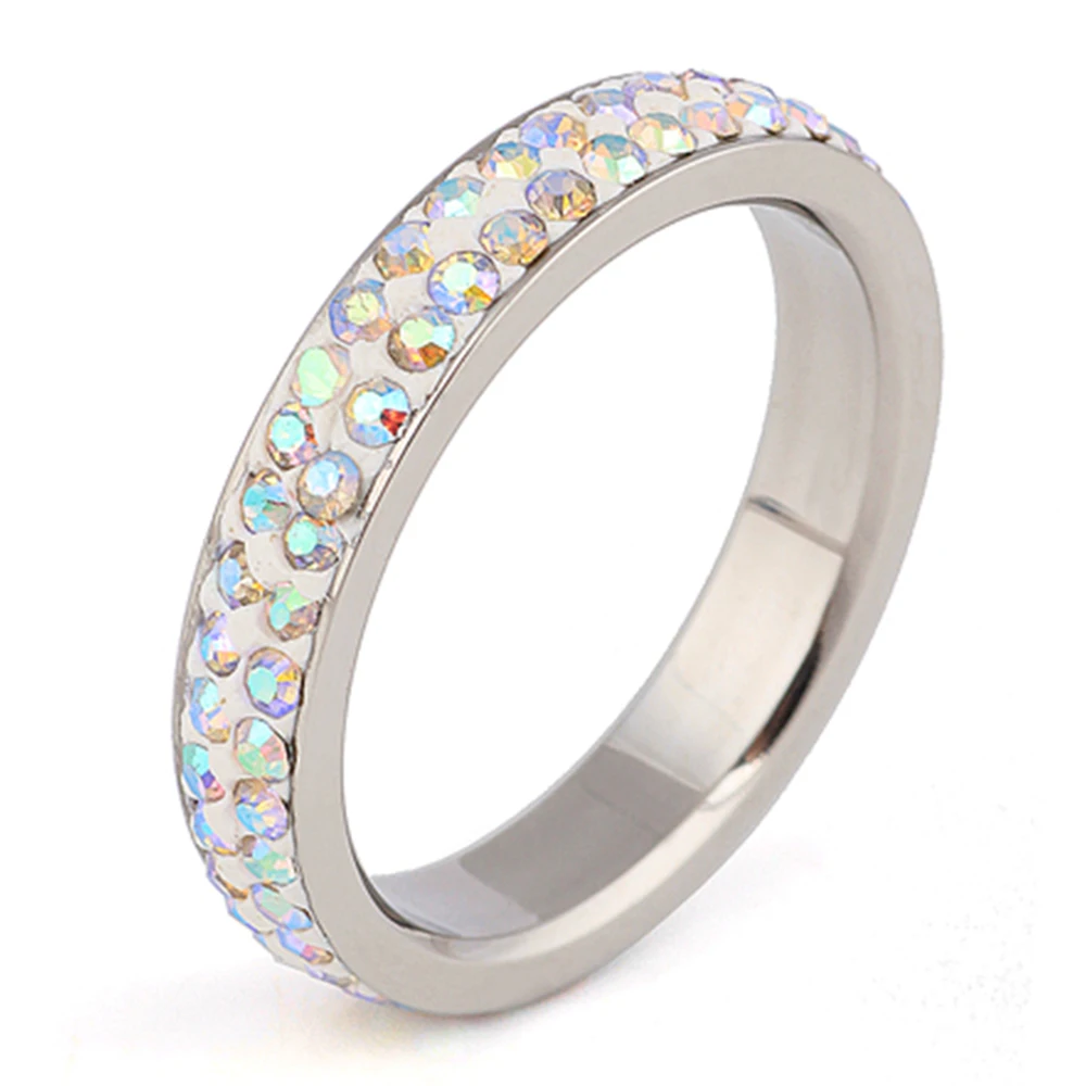Кольцо из нержавеющей стали с двойными прозрачными линиями 6/7/8/9 #|jewelry ring organizer|ring