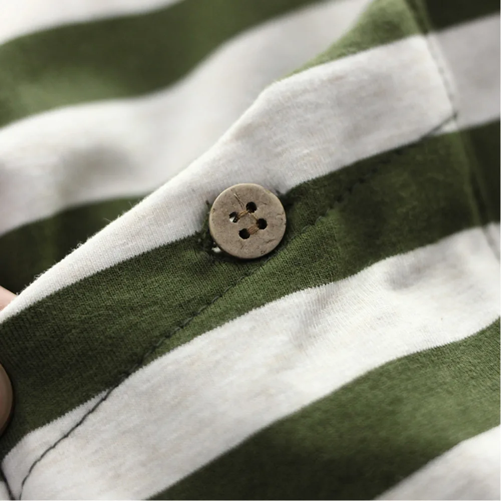 2018 летняя хлопковая льняная темно синяя футболка в полоску уличная одежда для