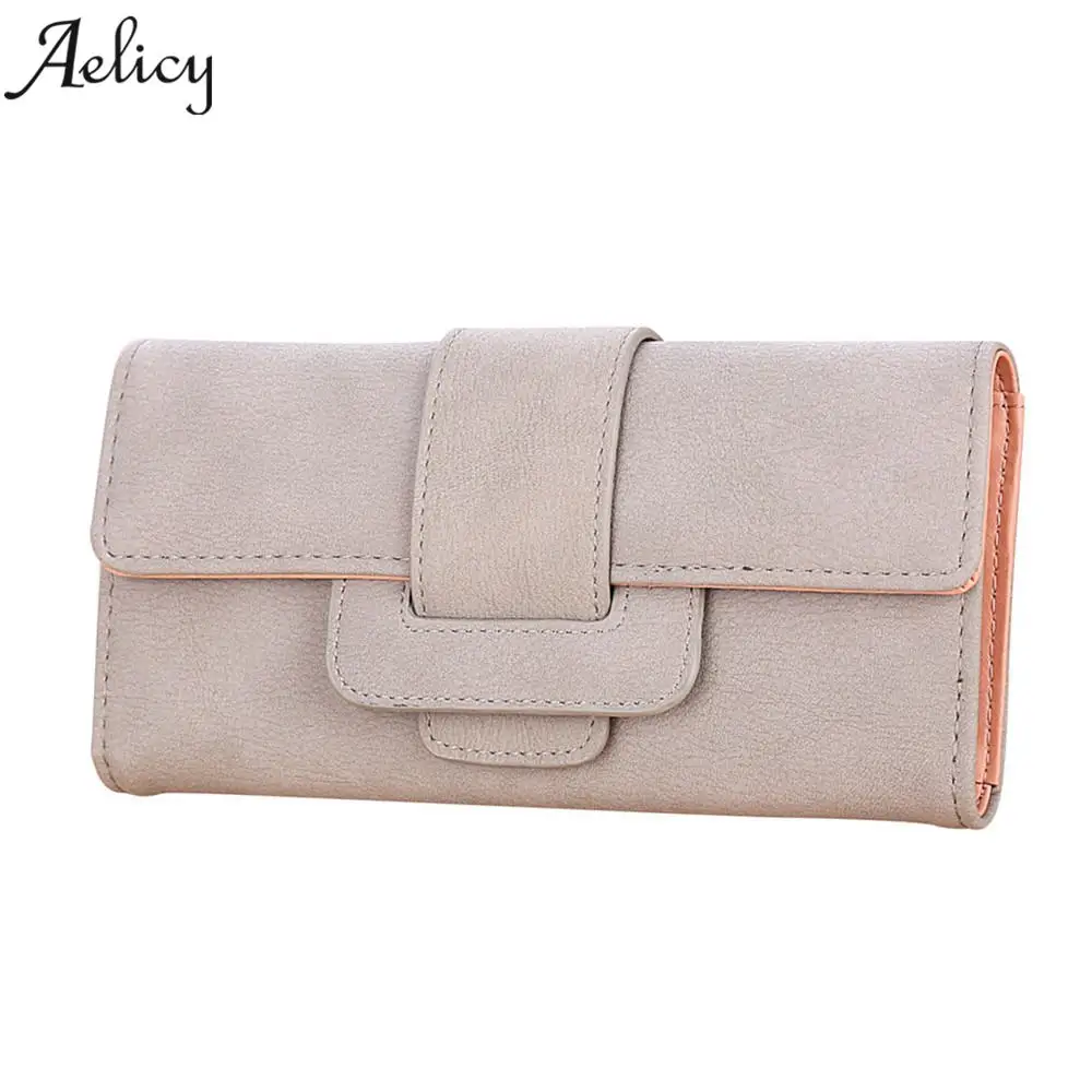 Роскошный женский кошелек Aelicy из искусственной кожи удлиненный бумажник с