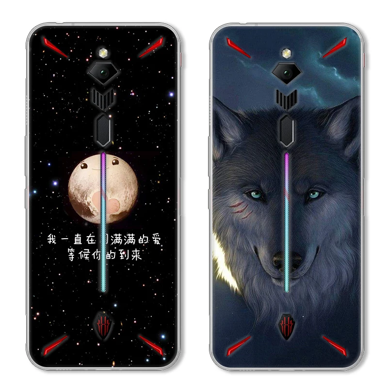 Мультяшная кошка и рыба чехол для zte Nubia Red Magic 3 TPU окрашенный мобильный телефон