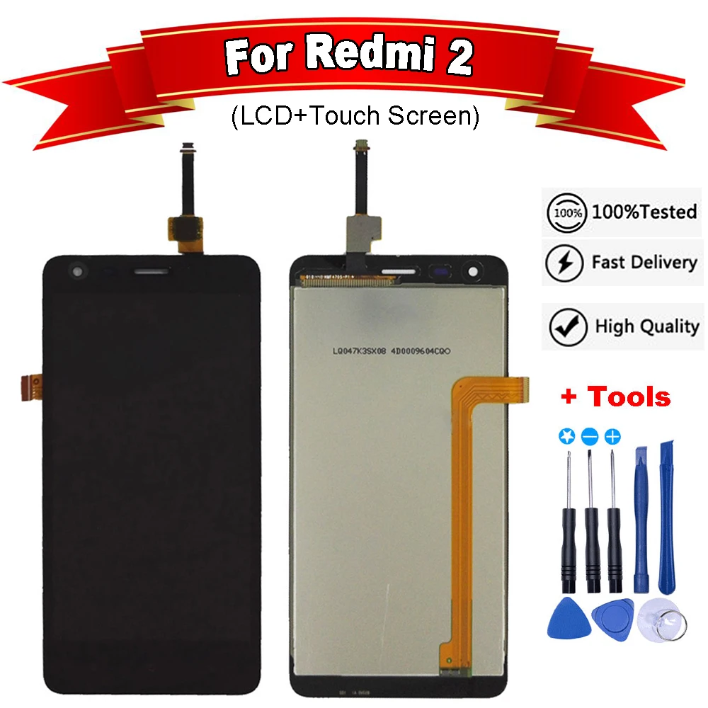 ЖК-дисплей и сенсорный экран для Xiaomi Redmi 2 дигитайзер стеклянная панель Hongmi Red Rice 5 x