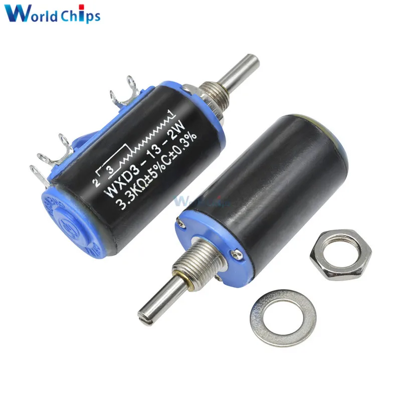 2 шт. WXD3-13-2W WXD3-13 2 Вт проволочный потенциометр 100R 470R 1K 4,7 K 10K 22K 47K 100KΩ Ом 10 превращает линейный роторный потенциометр