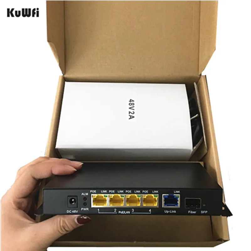 KuWfi 5 портовый коммутатор POE Ethernet 48В гигабитная сеть switchs для сетевых ip камер или