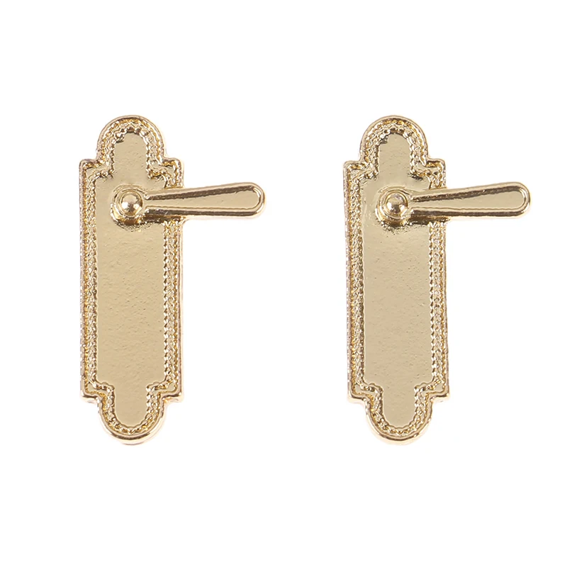 

2Pcs/lot 1/12 Dollhouse Miniatures Alloy Door Pull Handles Locks Dolls House Accessories for Children Kids DIY Mini Toy