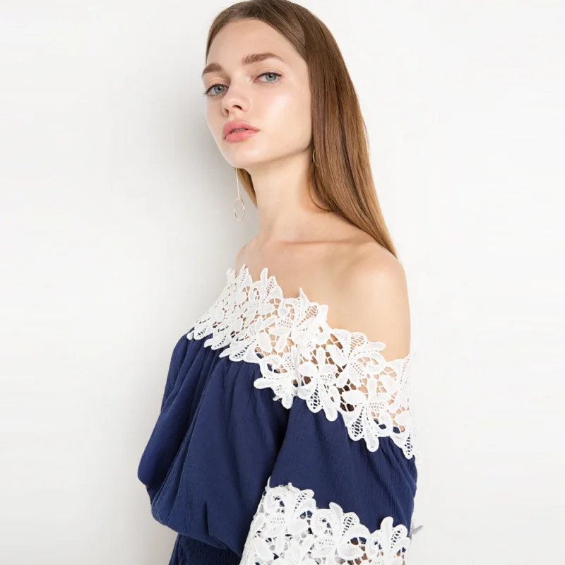 Милое кружевное платье для женщин Vestido De Renda с открытыми плечами уникальное