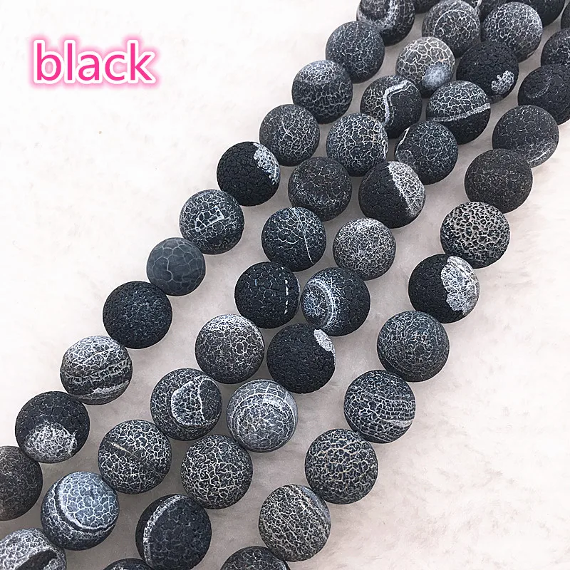 

Wholesale 6/8/10mm Natural Stone Bead Dream Fire Dragon Veins black Onyx Agat Loose Stone Beads For Making Bracelet DIY #03