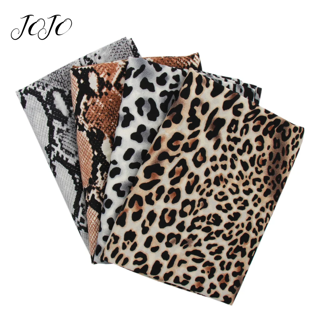 

JOJO BOWS 45*145cm Chiffon Cloth Fabric Snake Leopard Print Sheet For Needlework Home Textile DIY Craft Supplies Party Decor