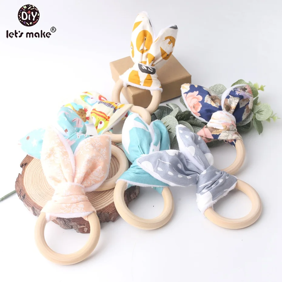 

5 шт., детский деревянный Прорезыватель для зубов, из материалов пищевого класса