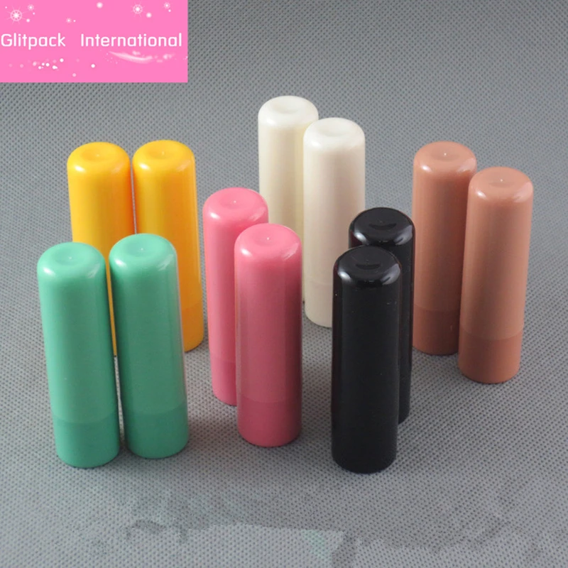 100pcs 4g colorful lipbalm tube neutral empty lipbalm containers direct filling diy lipbalm set dome cap black/nude/yellow/green