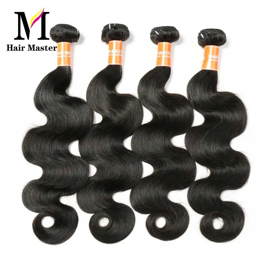 Hair Master бразильские волосы, Волнистые Связки Remy человеческие волосы 8-28 дюймов пучки волос прямые волосы пучки волос характер Цвет 1/3/4 шт