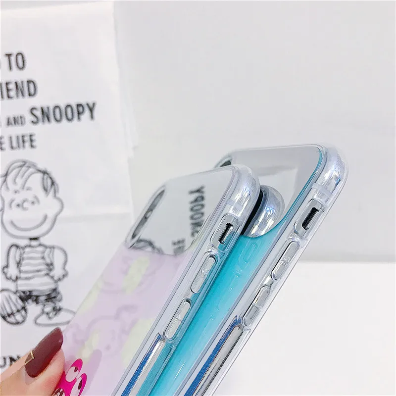 mirror surface Cute cartoon Chi-bi Maruko Crayon Shin-chan Pink blue IMD phone Case For Apple iphone 6 6s 7 8 Plus X XS XR MAX |