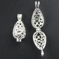 1pcs 2812mm heart water drop pearl cage locket aroma essential oil diffuser beads cage pendant jewelry making findings