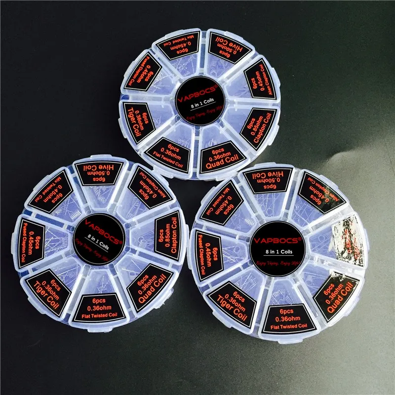 8 в 1 A1 проволочные готовые катушки Clapton Quad Tiger Hive Alien Fused Mix витая катушка подходит
