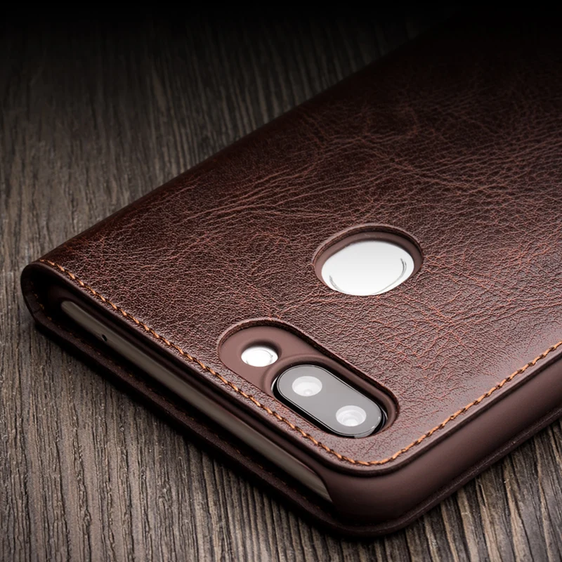 Luxury Ultrathin Flip Genuine Leather Cover For OPPO R15 Fashion Business Handmade Wallet Card Slot Shell Case | Мобильные телефоны