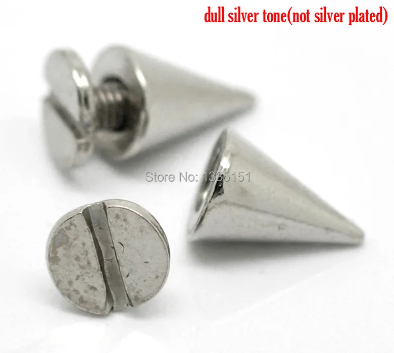 Бесплатная доставка-30 комплектов Серебристые конусные пули шипы заклепки шпильки 10 мм x 7 мм 7 мм x 6 мм J1762