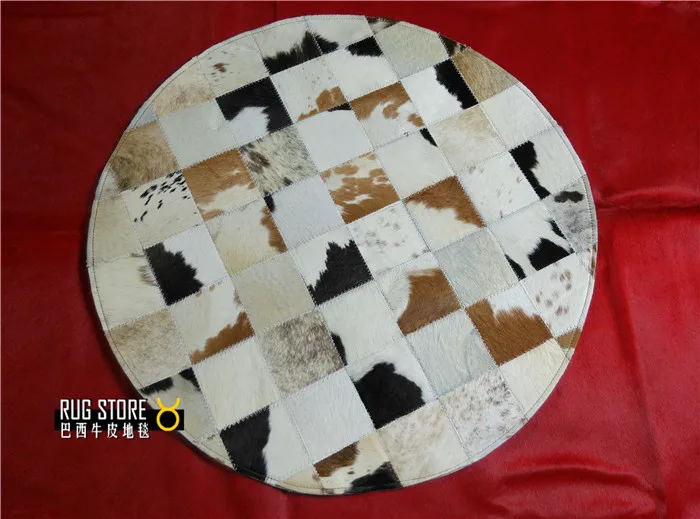 

Fashionable art carpet 100% natural genuine cowhide leather mini golf carpet
