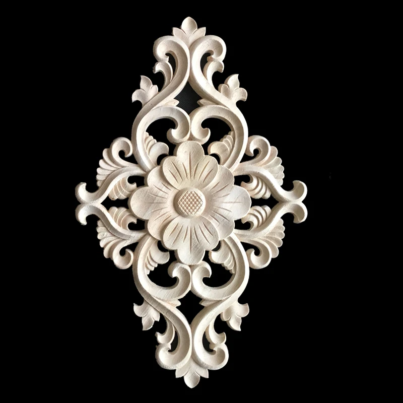 

Woodcarving Decal Wood Engrave Onlay Applique Craft Home Elegant Wedding Decoration Accessories Figurine Miniature
