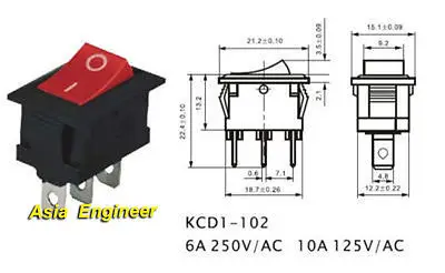 10 шт. Красный Выкл/ВКЛ Лодка автомобиль кулисный выключатель