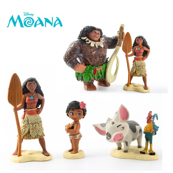 

Disney Princess Toys 10pcs/Se 6-11cm Moana Maui Heihei Waialik Chief Tui Pvc Action Figure Doll Collectible Model Toys