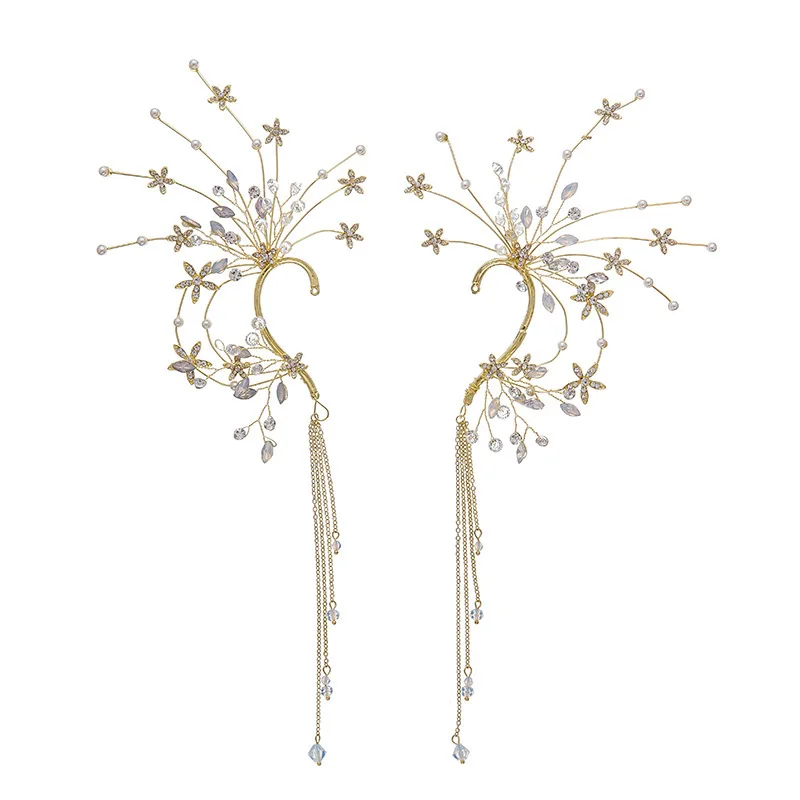Ювелирные изделия для волос Coroa De Noiva ручной набор цветов шнековые уши подвесные
