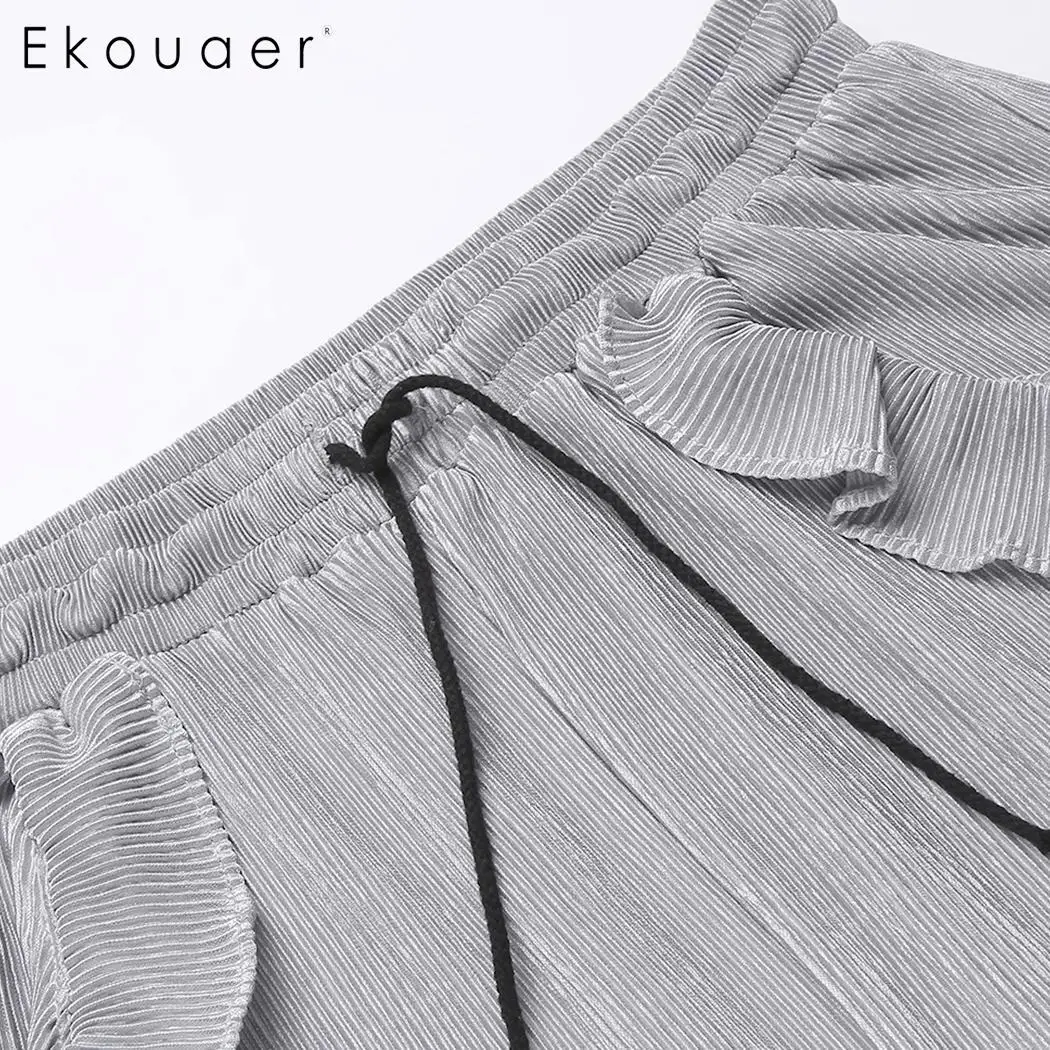 Ekouaer длинная ночная рубашка пижамный комплект для женщин с длинным рукавом и