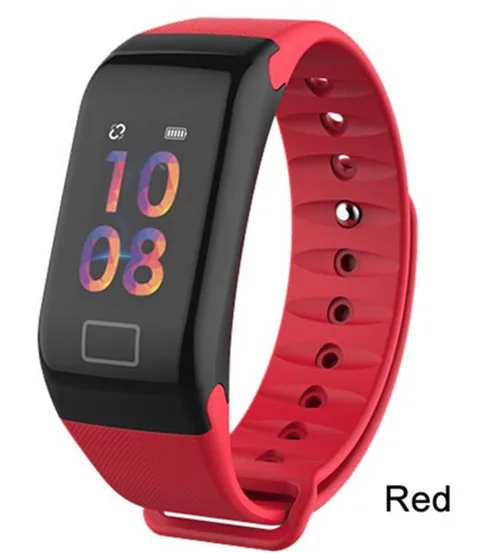 Красный F1 Plus умный Браслет цветной экран Smartband IP67 водонепроницаемый браслет спортивный фитнес-трекер монитор сердечного ритма трекер сна - Цвет: Красный