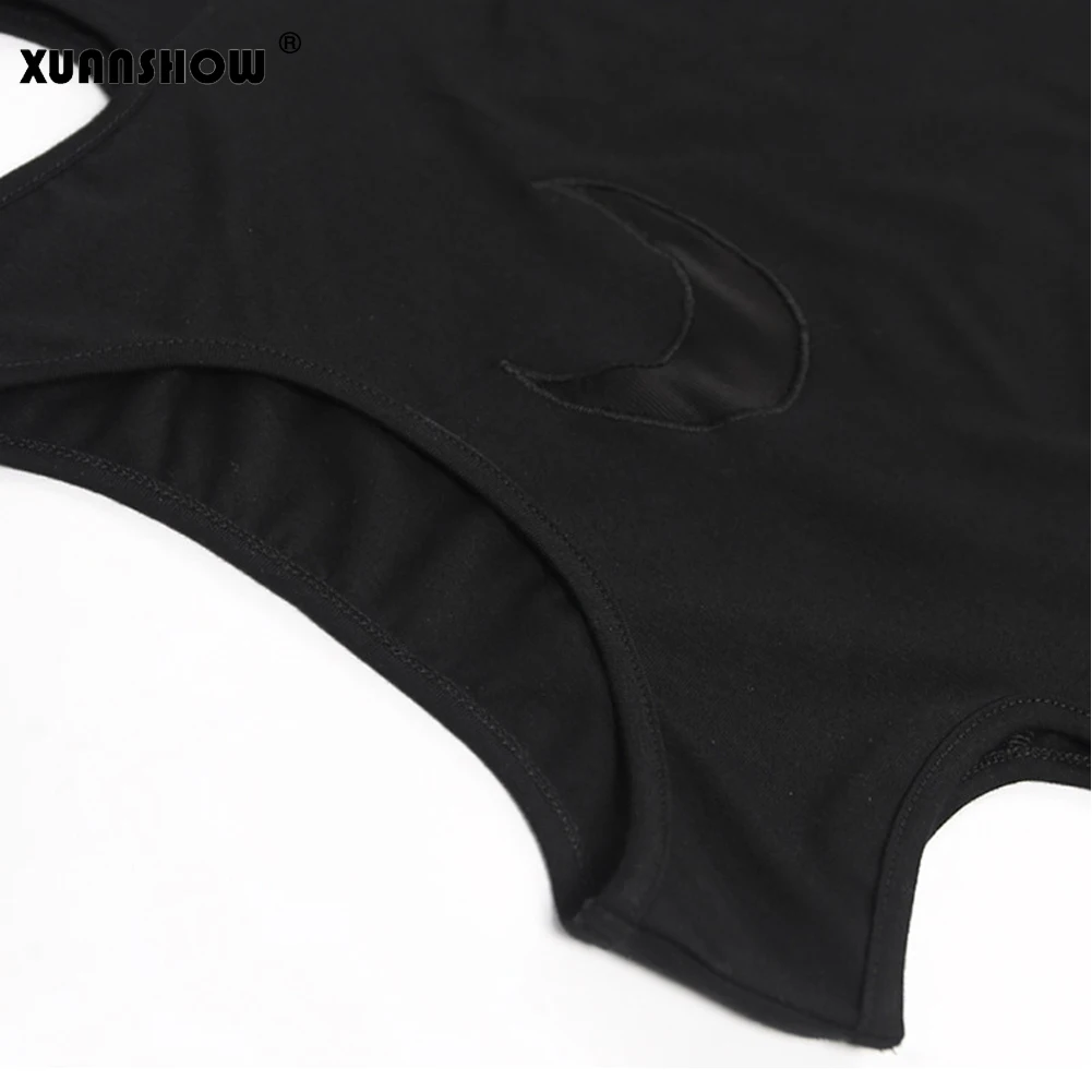 Платье XUANSHOW женское с открытыми плечами летнее облегающее готическое