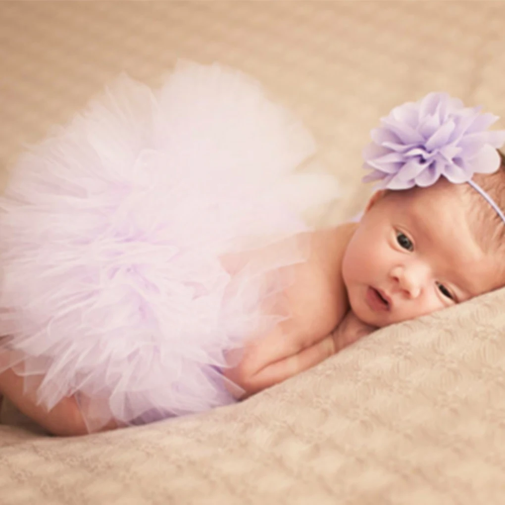 17 light purple Реквизит для фотосессии новорожденных; аксессуары; юбка-пачка для малышей ручной работы; Радужная юбка-пачка для фотосессии - Цвет: 17 light purple