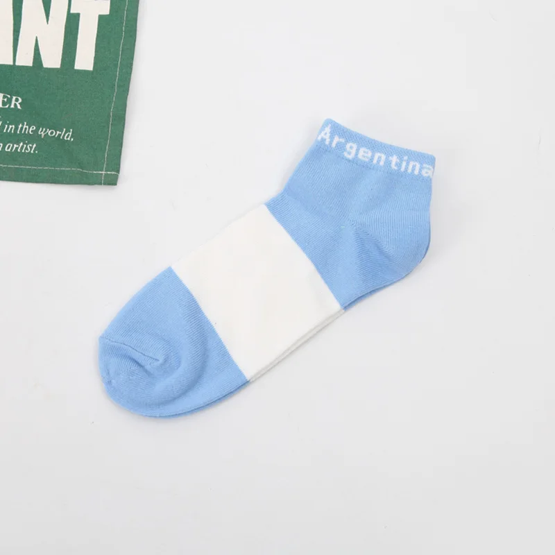 BLUE Модные дизайнерские забавные мужские короткие мужские носки с национальным флагом Летние Носки с рисунком хлопковые мягкие носки Harajuku чулочно-носочные изделия - Цвет: BLUE
