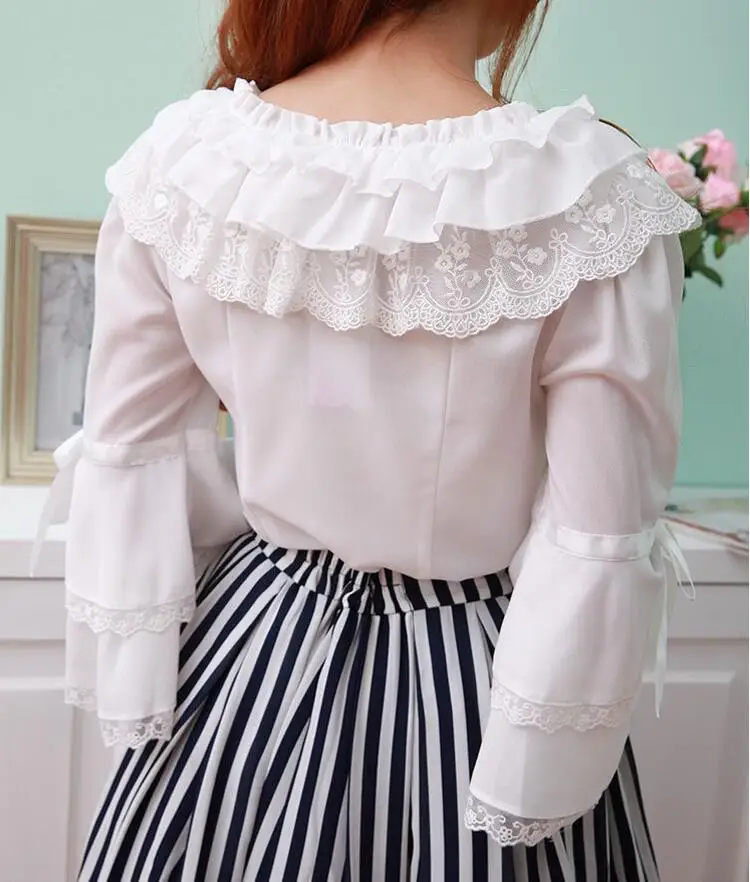 Женская шифоновая блузка с расклешенными рукавами элегантная повседневная