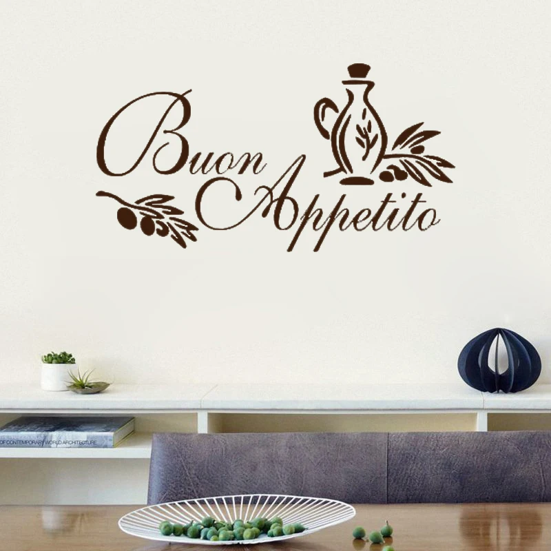 B1 BUON APPETITO стикер для настенного искусства итальянская Цитата кухонная наклейка