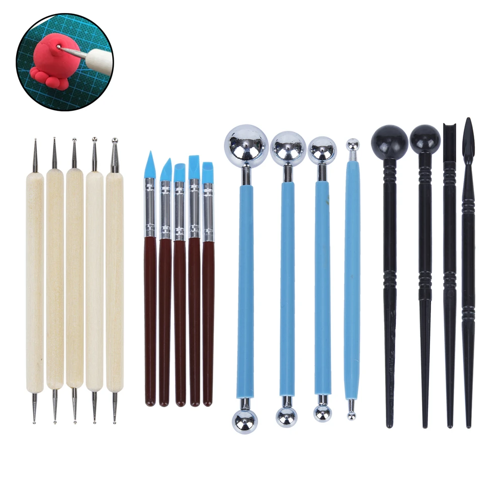 

18pcs Ball Stylus Dotting Tools Polymer Modeling Clay Sculpting Tools SET Rock Painting Kit for Sculpture Pottery