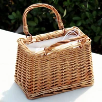 beach straw bags women summer handbag rattan square tote bag handmade bali woven cross body bag box bohemia